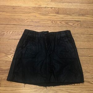 PAIGE High Waisted Faux Black Leather Coated Mini Skirt.  Size 24.